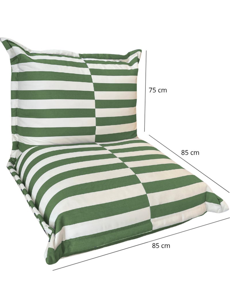 Pouf extérieur à rayures imperméable anti-uv 85 x 85 x 75 cm vert Vert - Kiabi