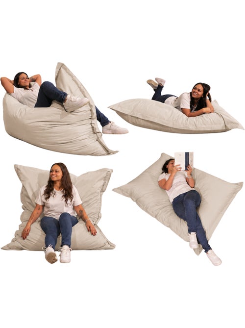 Pouf extérieur imperméable déhoussable anti-uv - 140x180 cm - Kiabi
