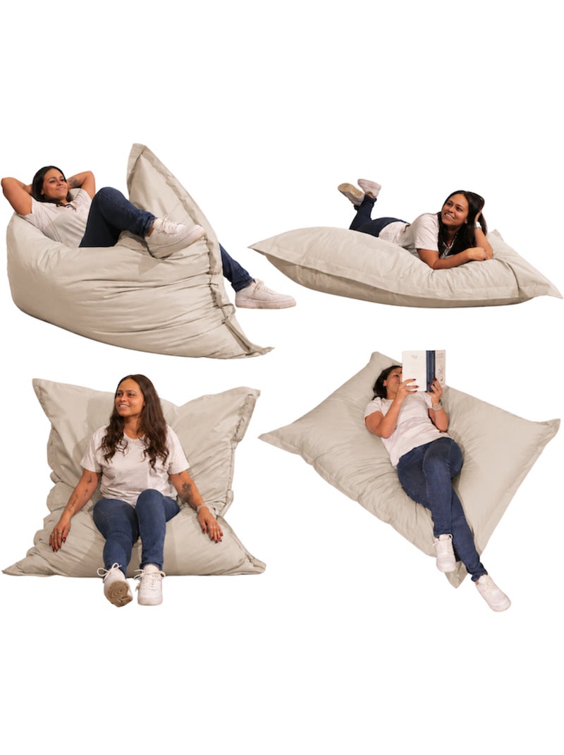 Pouf extérieur imperméable déhoussable anti-uv - 140x180 cm Beige - Kiabi