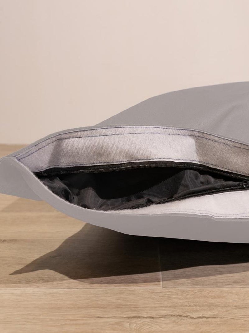 Pouf extérieur imperméable déhoussable anti-UV - 140x180 cm Gris clair - Kiabi