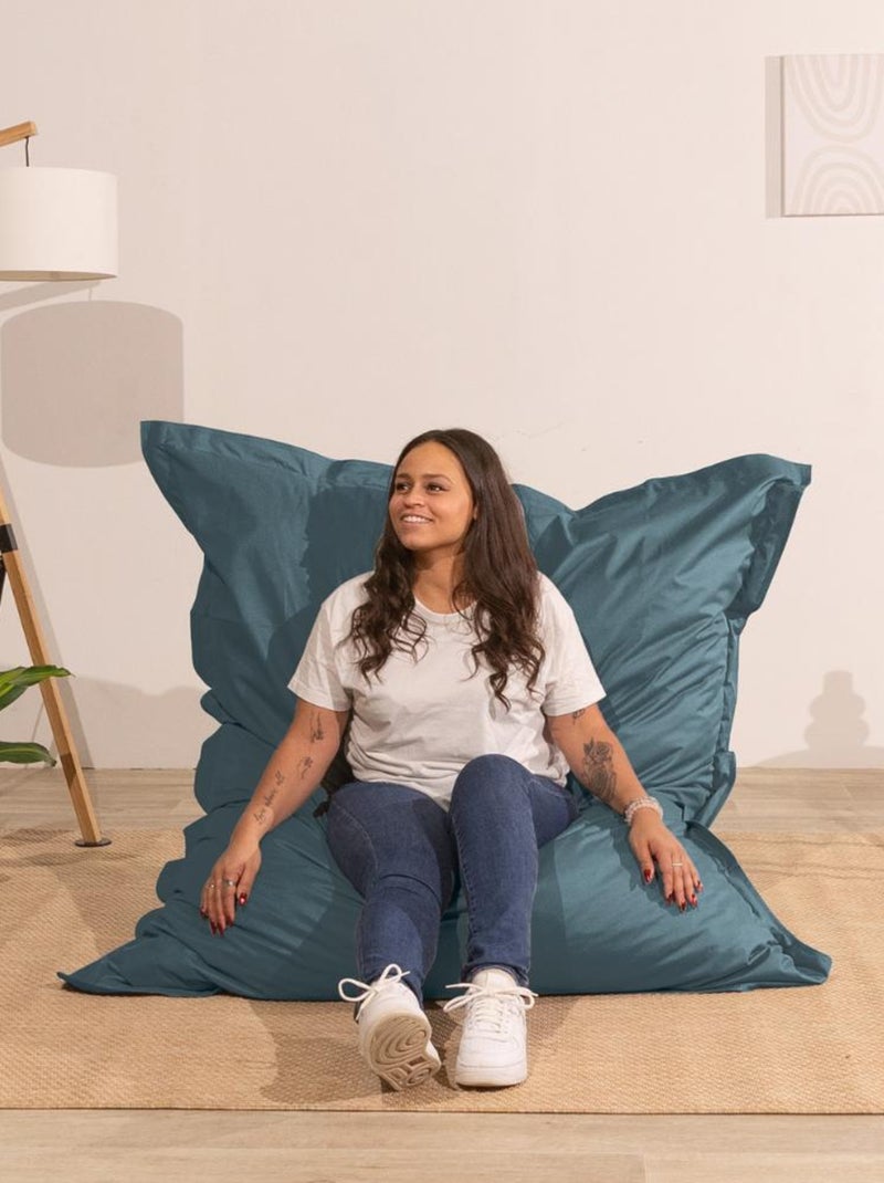 Pouf extérieur imperméable déhoussable anti-UV - 140x180 cm Gris foncé - Kiabi