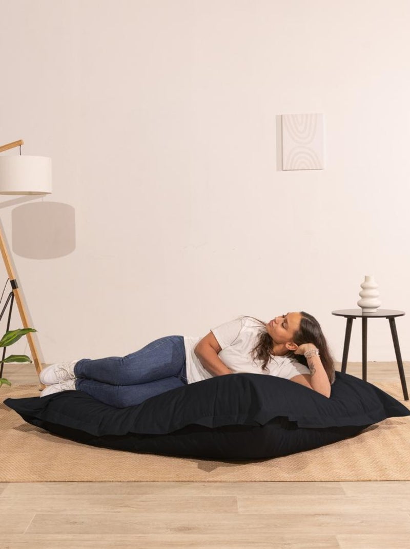 Pouf extérieur imperméable déhoussable anti-UV - 140x180 cm Noir - Kiabi