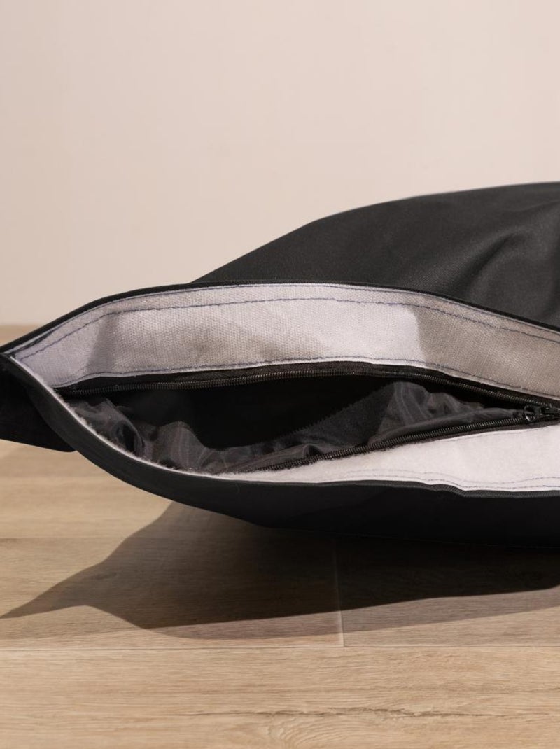 Pouf extérieur imperméable déhoussable anti-UV - 140x180 cm Noir - Kiabi