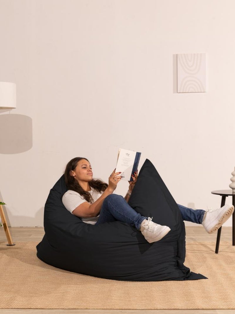 Pouf extérieur imperméable déhoussable anti-UV - 140x180 cm Noir - Kiabi