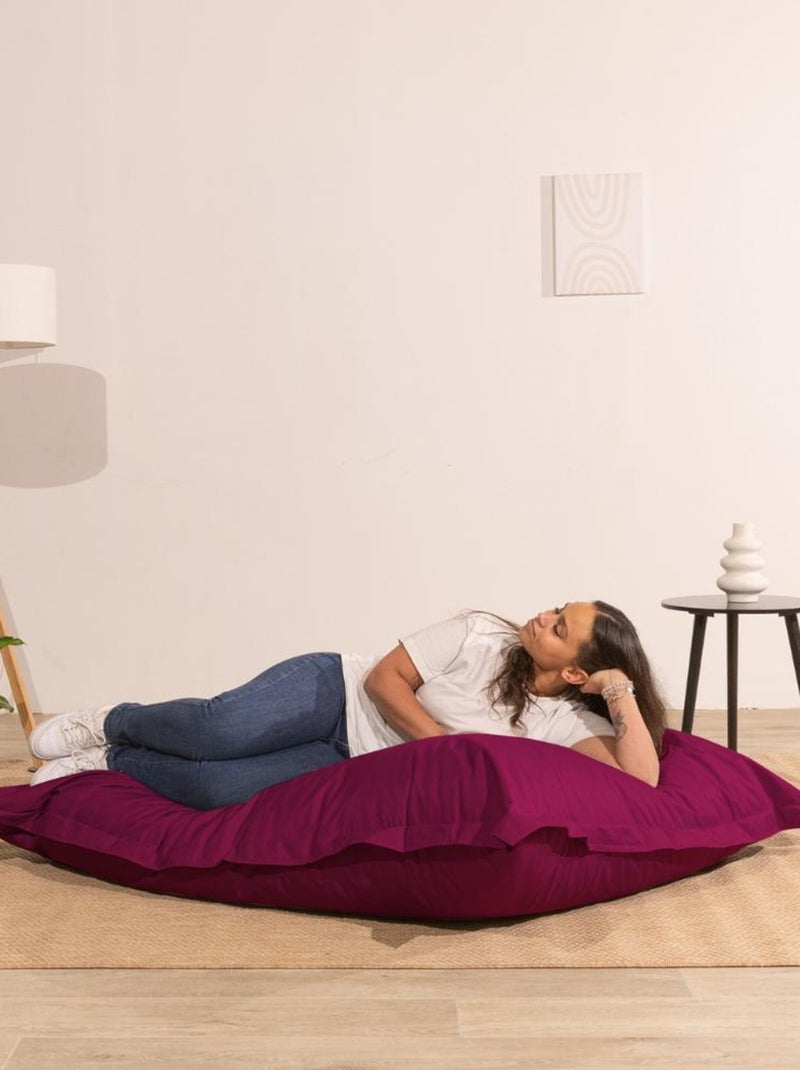 Pouf extérieur imperméable déhoussable anti-UV - 140x180 cm Rouge - Kiabi
