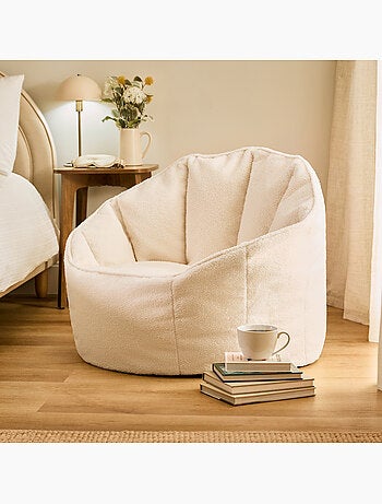 Pouf fauteuil coquillage sirena en bouclette - icon