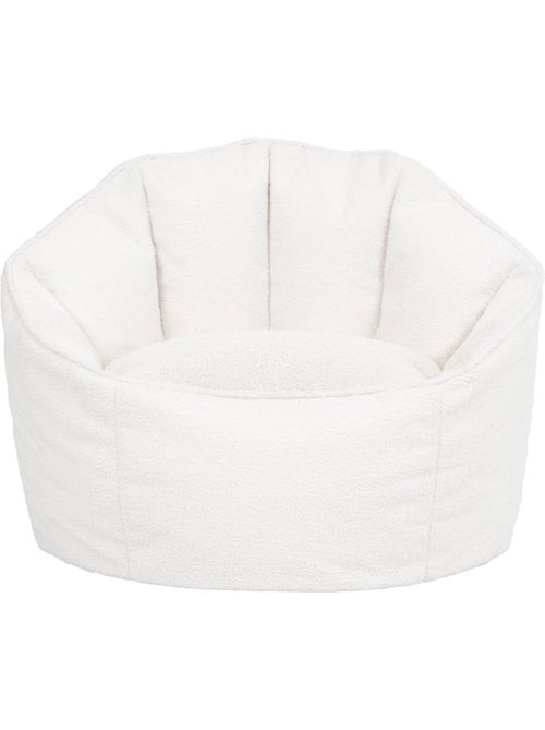Pouf fauteuil coquillage sirena en bouclette - icon - Kiabi