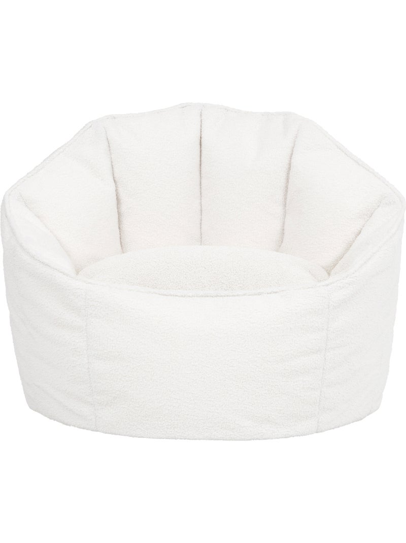 Pouf fauteuil coquillage sirena en bouclette - icon Ivoire - Kiabi