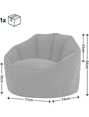Pouf fauteuil coquillage sirena en bouclette - icon