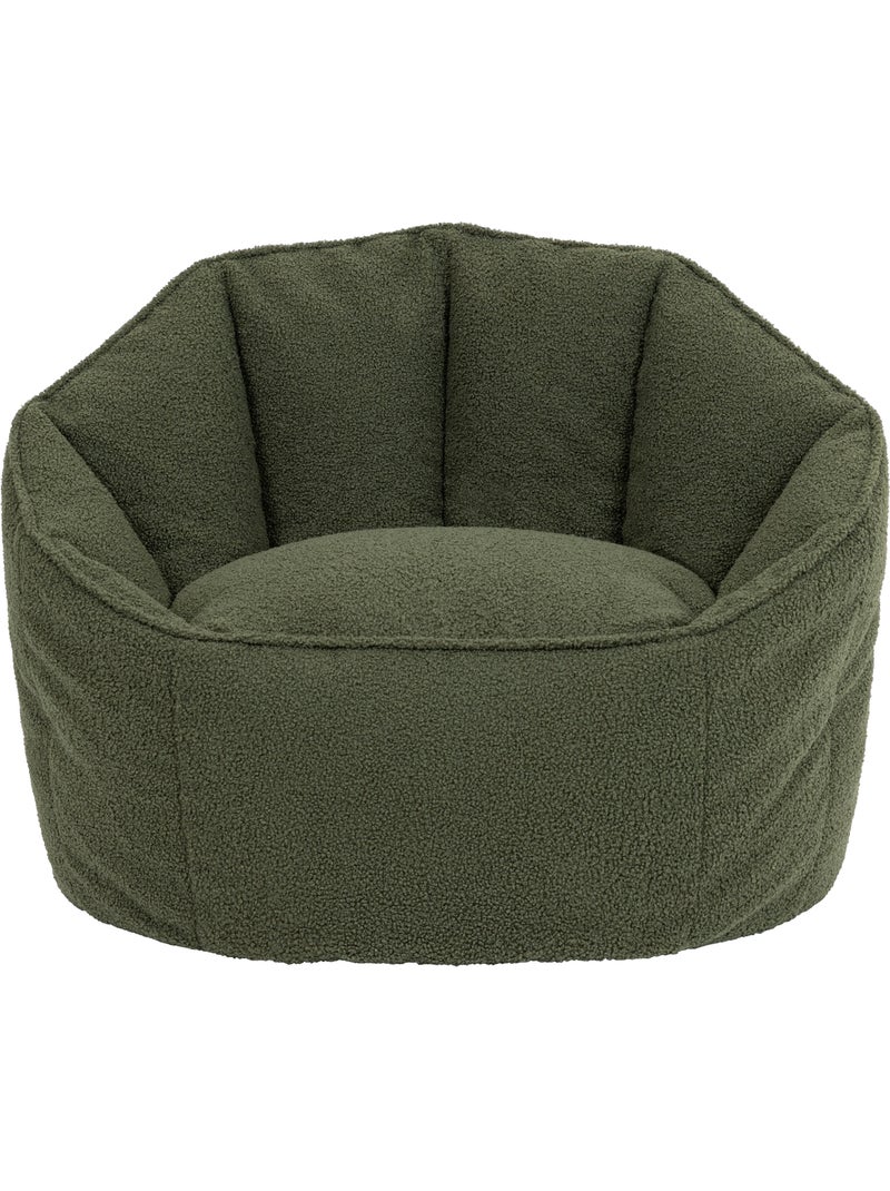 Pouf fauteuil coquillage sirena en bouclette - icon Vert olive - Kiabi