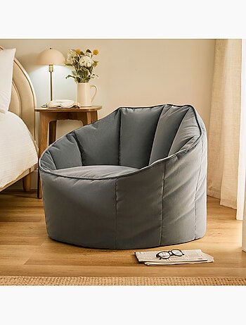 Pouf fauteuil coquillage sirena en velours mat - icon