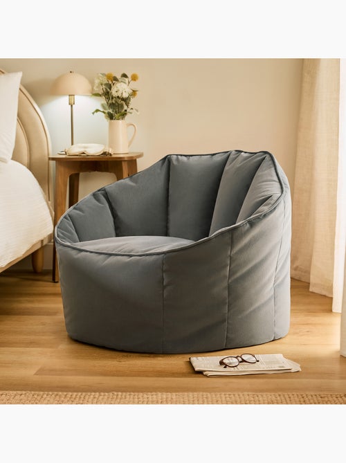 Pouf fauteuil coquillage sirena en velours mat - icon - Kiabi