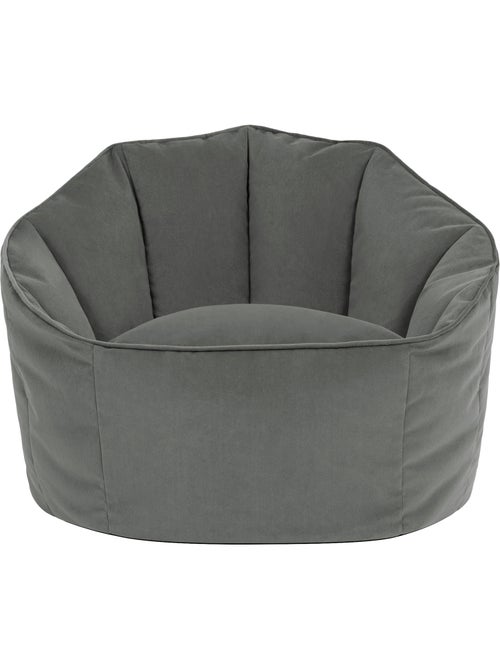 Pouf fauteuil coquillage sirena en velours mat - icon - Kiabi