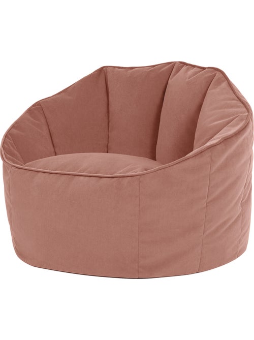 Pouf fauteuil coquillage sirena en velours mat - icon - Kiabi