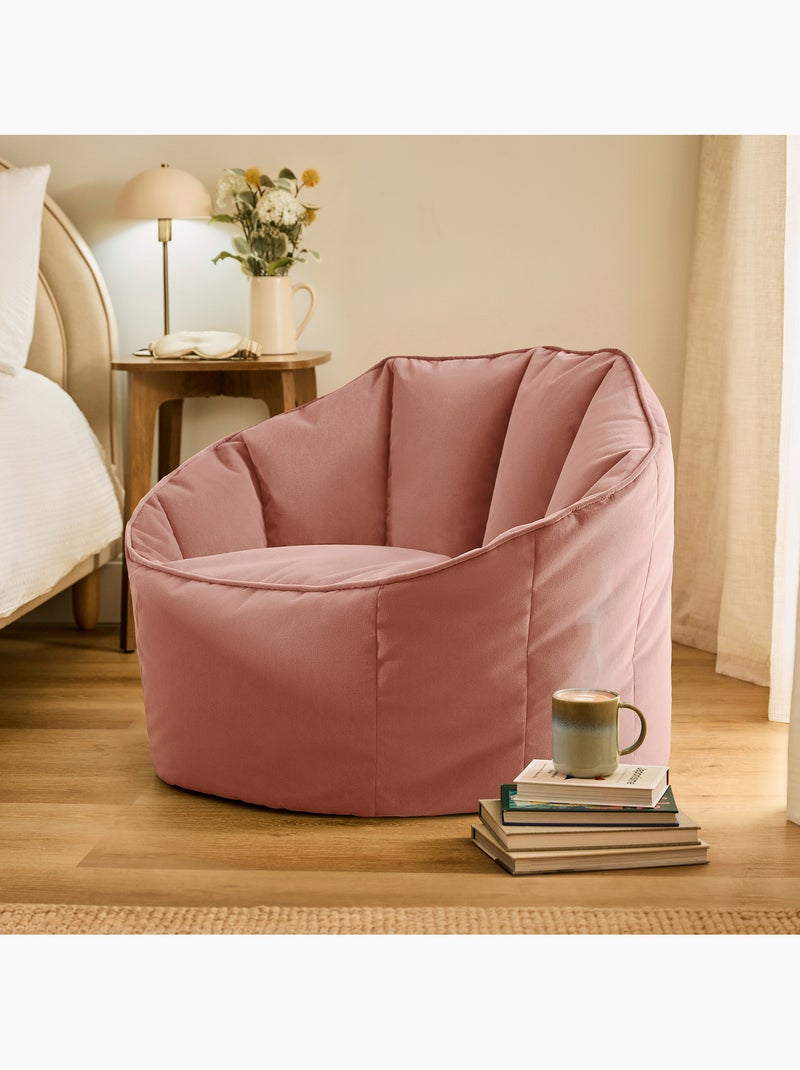 Pouf fauteuil coquillage sirena en velours mat - icon Rose clair - Kiabi