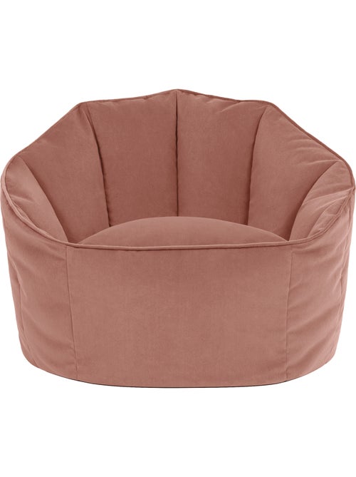 Pouf fauteuil coquillage sirena en velours mat - icon - Kiabi