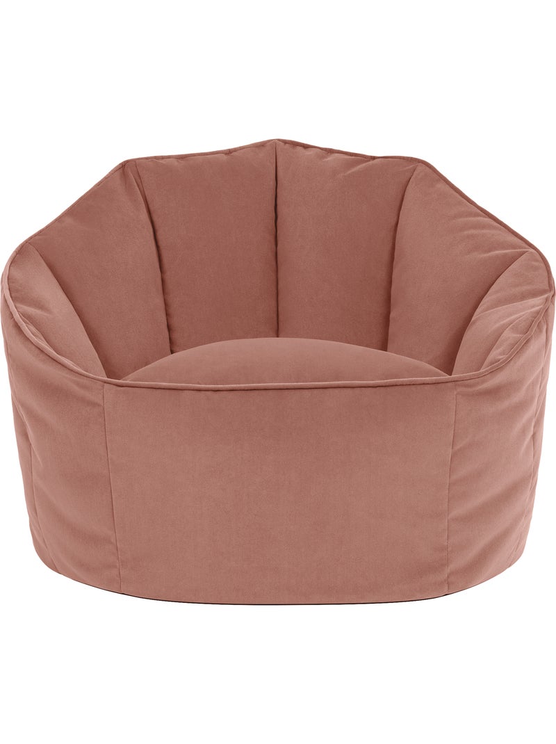 Pouf fauteuil coquillage sirena en velours mat - icon Rose clair - Kiabi