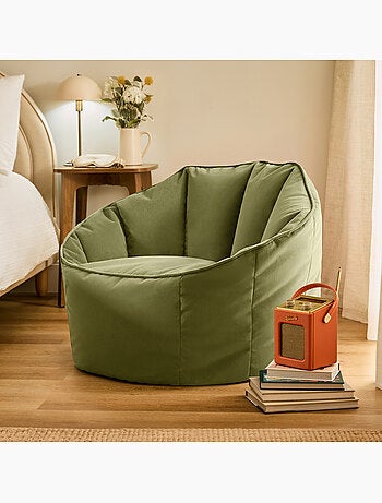 Pouf fauteuil coquillage sirena en velours mat - icon