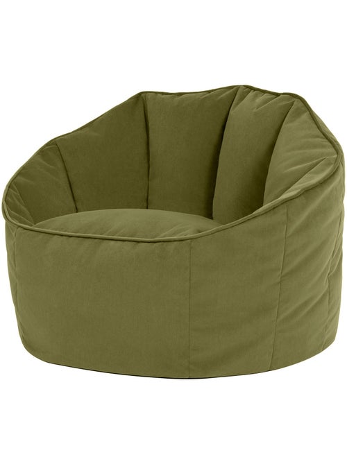 Pouf fauteuil coquillage sirena en velours mat - icon - Kiabi