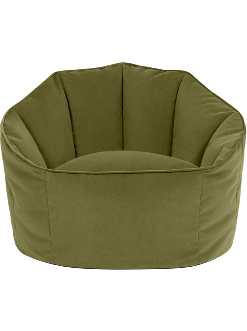 Pouf fauteuil coquillage sirena en velours mat - icon - Kiabi