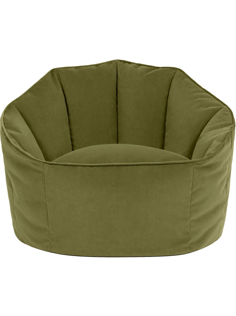 Pouf fauteuil coquillage sirena en velours mat - icon Vert olive - Kiabi