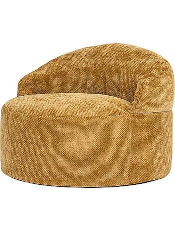 Pouf fauteuil d'appoint décoratif orb en tissu chenille texturée - icon