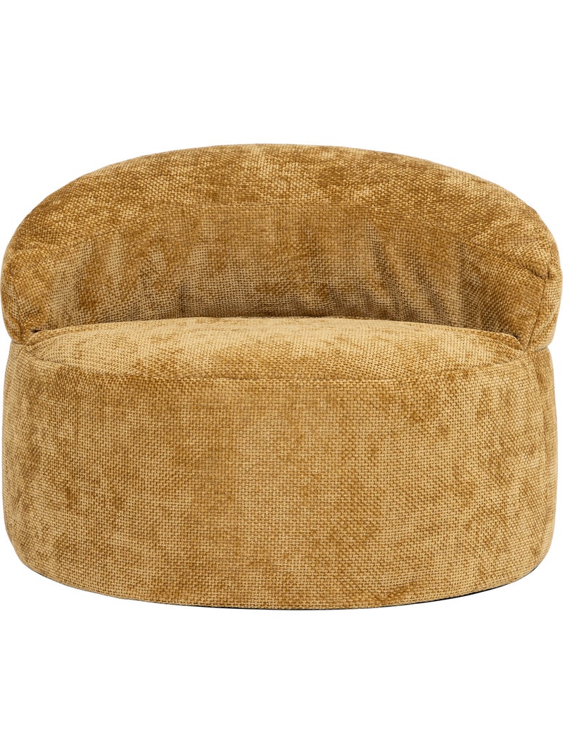 Pouf fauteuil d'appoint décoratif orb en tissu chenille texturée - icon Jaune moutarde - Kiabi