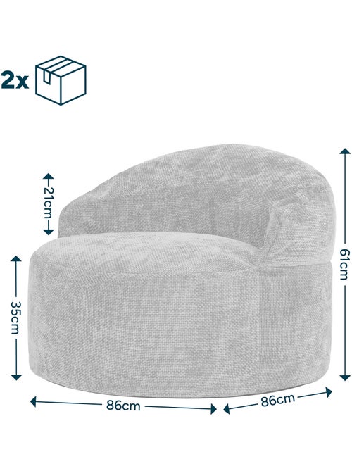 Pouf fauteuil d'appoint décoratif orb en tissu chenille texturée - icon - Kiabi