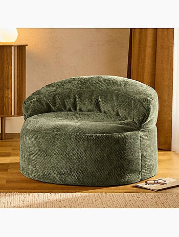 Pouf fauteuil d'appoint décoratif orb en tissu chenille texturée - icon