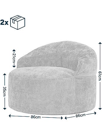 Pouf fauteuil d'appoint décoratif orb en tissu chenille texturée - icon