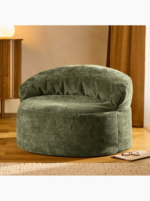 Pouf fauteuil d'appoint décoratif orb en tissu chenille texturée - icon - Kiabi