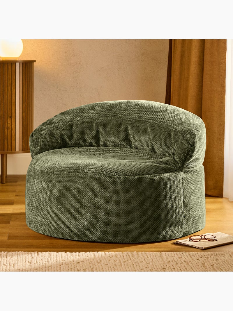 Pouf fauteuil d'appoint décoratif orb en tissu chenille texturée - icon Vert olive - Kiabi