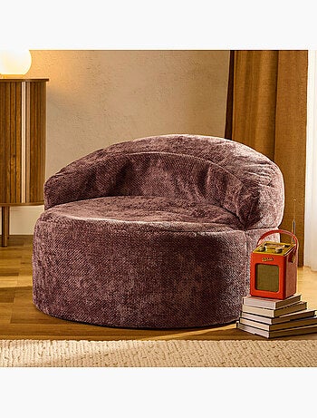 Pouf fauteuil d'appoint décoratif orb en tissu chenille texturée - icon