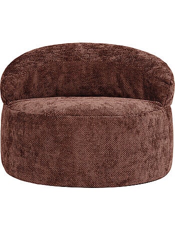 Pouf fauteuil d'appoint décoratif orb en tissu chenille texturée - icon