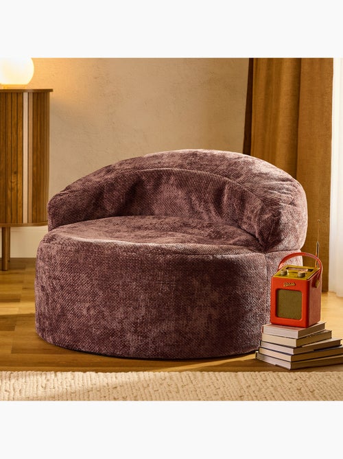 Pouf fauteuil d'appoint décoratif orb en tissu chenille texturée - icon - Kiabi