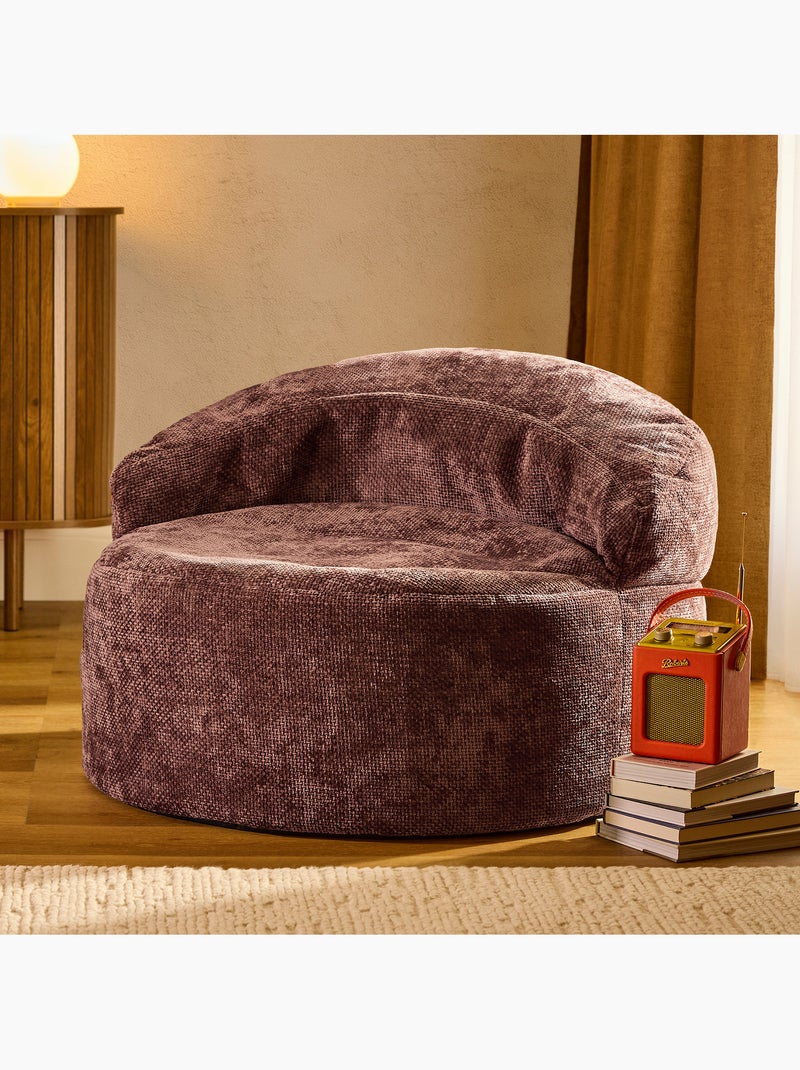 Pouf fauteuil d'appoint décoratif orb en tissu chenille texturée - icon Violet prune - Kiabi