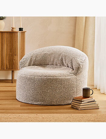 Pouf fauteuil d'appoint décoratif orb en tissu tissé - icon