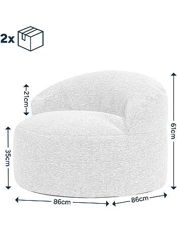 Pouf fauteuil d'appoint décoratif orb en tissu tissé - icon