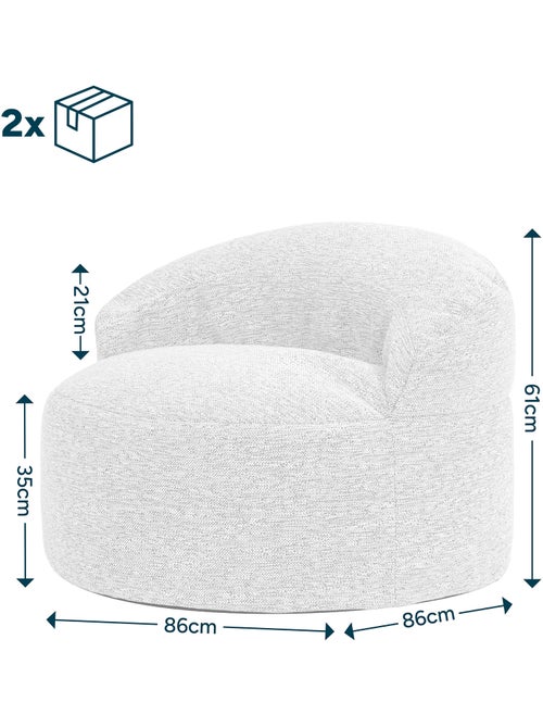 Pouf fauteuil d'appoint décoratif orb en tissu tissé - icon - Kiabi