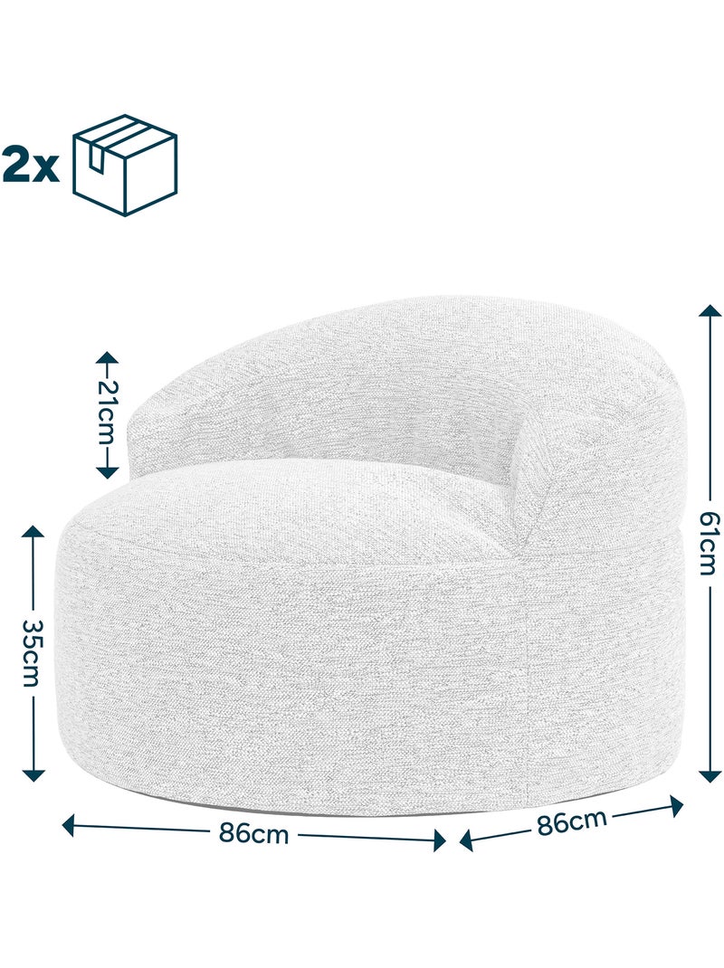 Pouf fauteuil d'appoint décoratif orb en tissu tissé - icon Beige chiné - Kiabi