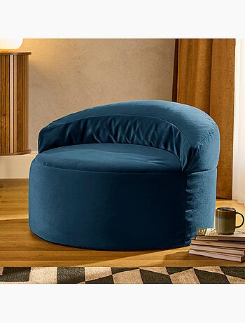 Pouf fauteuil d'appoint décoratif orb en velours mat - icon