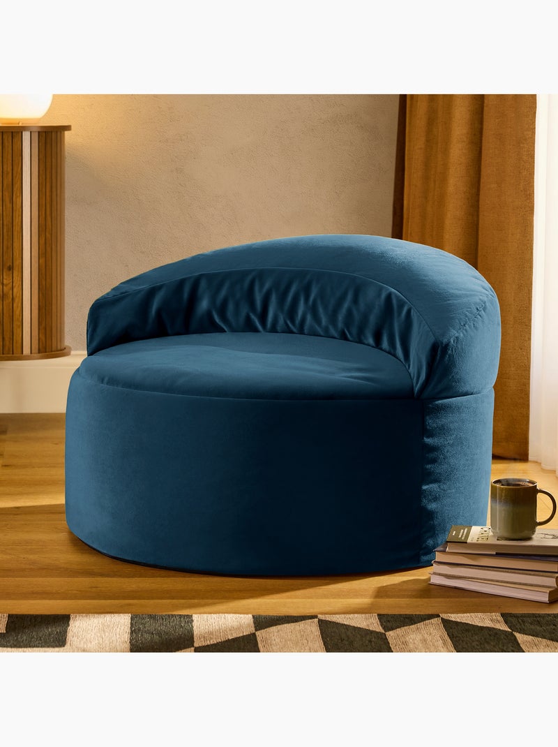 Pouf fauteuil d'appoint décoratif orb en velours mat - icon Bleu marine - Kiabi