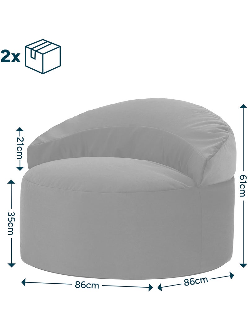 Pouf fauteuil d'appoint décoratif orb en velours mat - icon Bleu marine - Kiabi