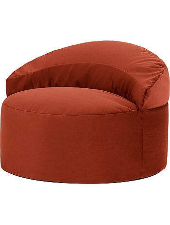 Pouf fauteuil d'appoint décoratif orb en velours mat - icon
