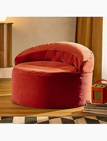 Pouf fauteuil d'appoint décoratif orb en velours mat - icon