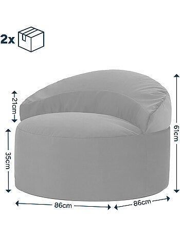 Pouf fauteuil d'appoint décoratif orb en velours mat - icon