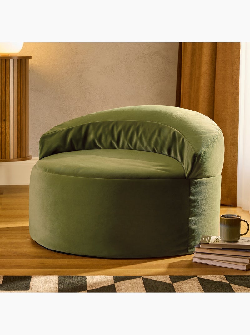 Pouf fauteuil d'appoint décoratif orb en velours mat - icon Vert olive - Kiabi
