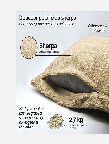 Pouf, fauteuil d'intérieur déhoussable - Sherpa - Vivezen