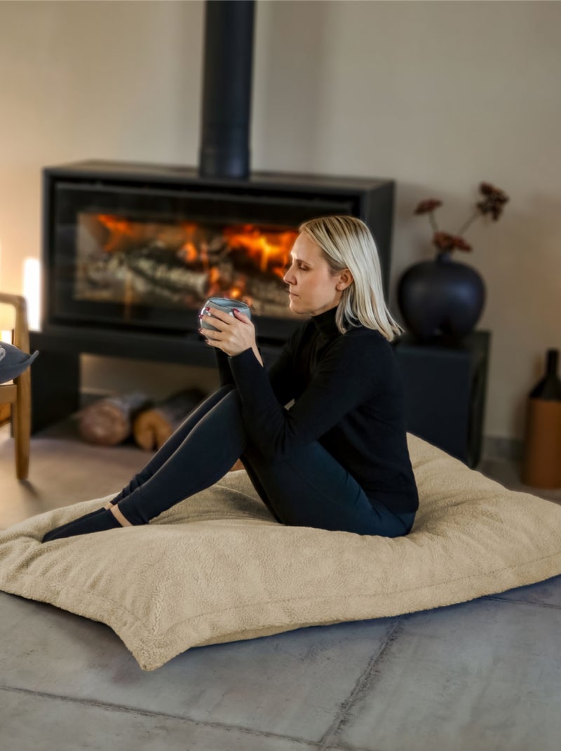 Pouf, fauteuil d'intérieur déhoussable - Sherpa - Vivezen Beige - Kiabi