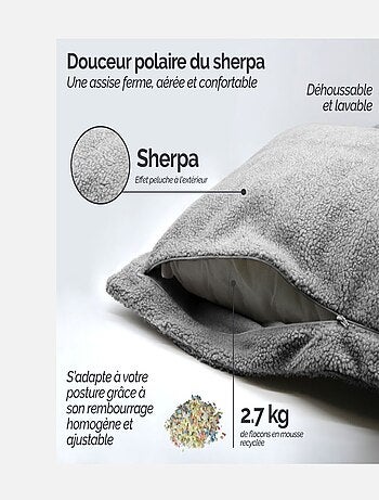 Pouf, fauteuil d'intérieur déhoussable - Sherpa - Vivezen